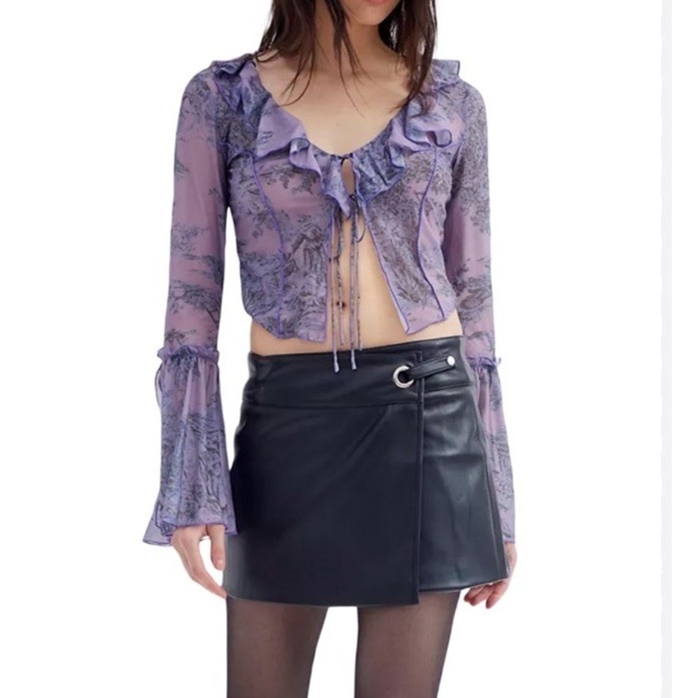 Urban Outfitters Mystical Romantic Crop Top Long Bell Sleeves Fairy Size S Fall